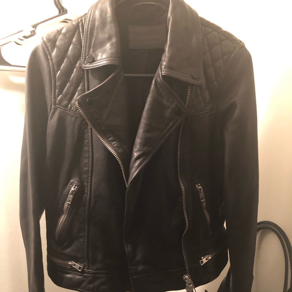 NWOT All Saints Conroy Leather Jacket - US 6/UK 10
